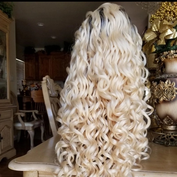 Ombre Blonde Curly Lace Front Wig